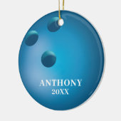 Persoonlijke Bowling Bal Kerstmis Keramisch Ornament (Links)