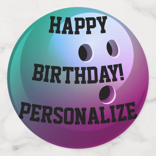 Persoonlijke Bowling Ball Happy Birthday Confetti (Grote voorkant)