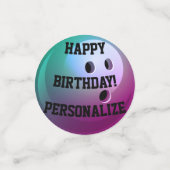 Persoonlijke Bowling Ball Happy Birthday Confetti (Kleine voorkant)