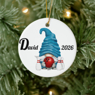 Persoonlijke Bowling Kabouter Kerst Keramisch Ornament