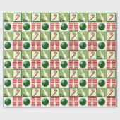 Persoonlijke Bowling Kerstmis Cadeaupapier (Vlak)