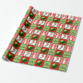 Persoonlijke Bowling Kerstmis Cadeaupapier (Uitgerold)