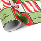 Persoonlijke Bowling Kerstmis Cadeaupapier (Rol Hoek)