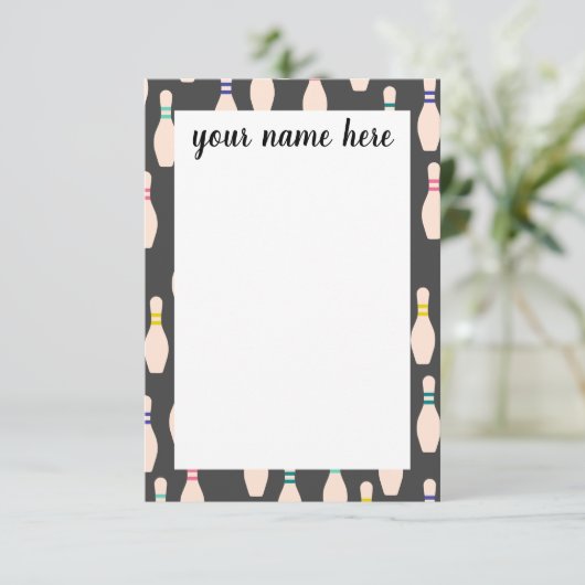 Persoonlijke Bowling Pins Notecards Bedankkaart (Staand voorkant)
