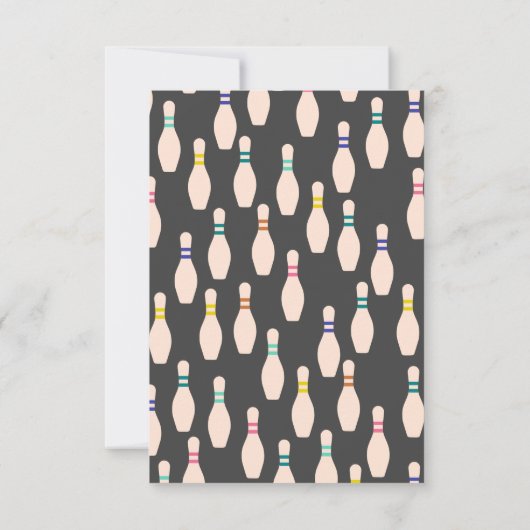 Persoonlijke Bowling Pins Notecards Bedankkaart (Achterkant)