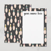 Persoonlijke Bowling Pins Notecards Bedankkaart (Voorkant / Achterkant)