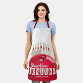 Persoonlijke Bowlingbaan Kegels Retro competitie  Schort (Gedragen)
