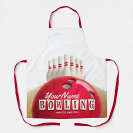 Persoonlijke Bowlingbaan Kegels Retro competitie  Schort