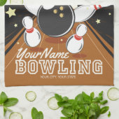 Persoonlijke Bowlingbaan Strike Bowlingbanen Ball Theedoek (Gevouwen)