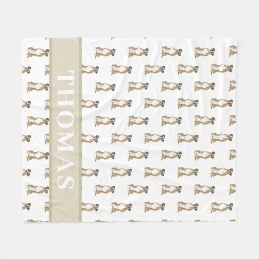 Persoonlijke boxer (Brindle) Fleece Deken (Voorkant (Horizontaal))