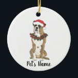 Persoonlijke boxer (Brindle) Keramisch Ornament<br><div class="desc">Maak de mooie lijst dit jaar met een versiering van je favoriete kleine elf!</div>