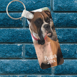Persoonlijke Boxer Foto   Witte Typografie Persona Sleutelhanger