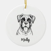 Persoonlijke Boxer Hond Kerstmis Keramisch Ornament (Voorkant)