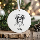 Persoonlijke Boxer Hond Kerstmis Keramisch Ornament