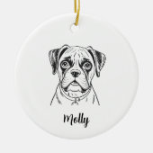 Persoonlijke Boxer Hond Kerstmis Keramisch Ornament (Voorkant)