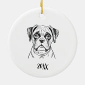 Persoonlijke Boxer Hond Kerstmis Keramisch Ornament (Achterkant)