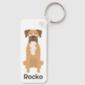 Persoonlijke Boxer-hond-sleutelhanger met eigen na Sleutelhanger (Achterkant)