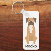 Persoonlijke Boxer-hond-sleutelhanger met eigen na Sleutelhanger (Voorkant)