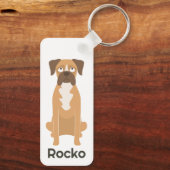 Persoonlijke Boxer-hond-sleutelhanger met eigen na Sleutelhanger (Achterkant)