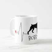 Persoonlijke Boxer Love My Dog Heart Beat Koffiemok (Voorkant links)