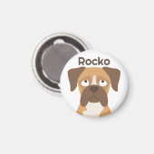 Persoonlijke Boxer Magneet, boxerhond Aangepaste N Magneet (Voorkant / Achterkant)