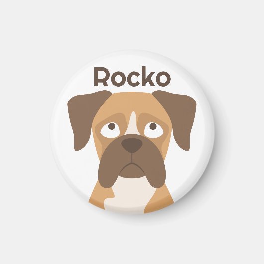 Persoonlijke Boxer Magneet, boxerhond Aangepaste N Magneet (Voorkant)