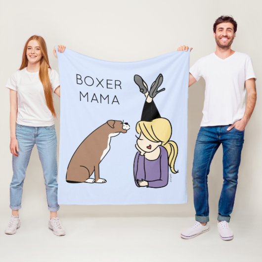 Persoonlijke Boxer Mama Fleece Deken (In situ)