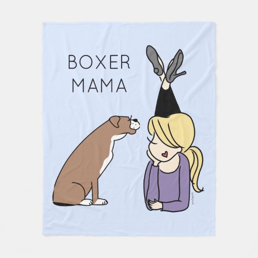 Persoonlijke Boxer Mama Fleece Deken (Voorkant)