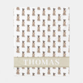 Persoonlijke Boxer (Masker van Lichtbruin)  Fleece Deken (Voorkant)