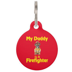 Persoonlijke Boxer Mijn Papa Is Een Brandweerman Huisdierpenning