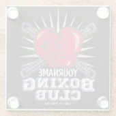 Persoonlijke boxinghandschoenen Vochtkamer Glazen Onderzetter (Achterkant)