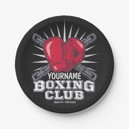 Persoonlijke boxinghandschoenen Vochtkamer Papieren Bordje (Voorkant)