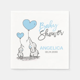 Persoonlijke BOY Blue Elephant Mam & Baby shower Servet