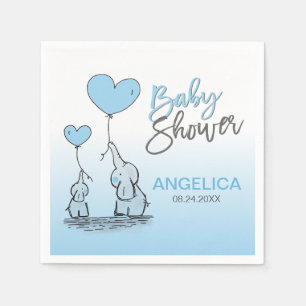 Persoonlijke BOY Blue Elephant Mam & Baby shower Servet