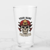 Persoonlijke Brandweer Skull Brandweerman Brandwee Glas (Voorkant)