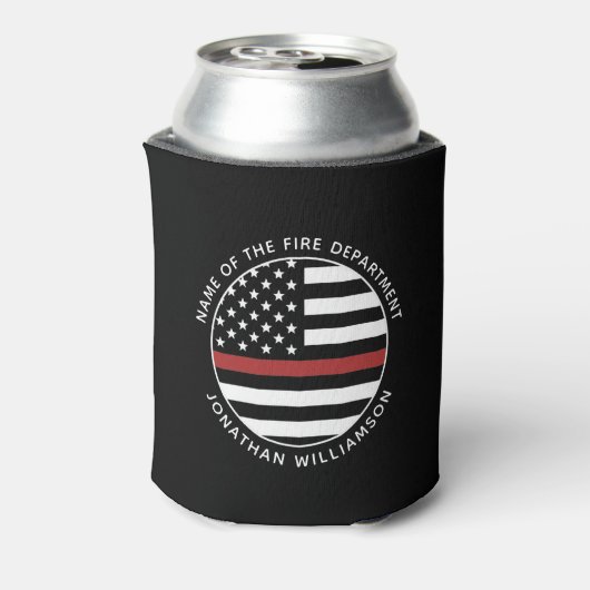 Persoonlijke brandweer Thin Red Line VS-vlag Blikjeskoeler (Blikje Achterkant)