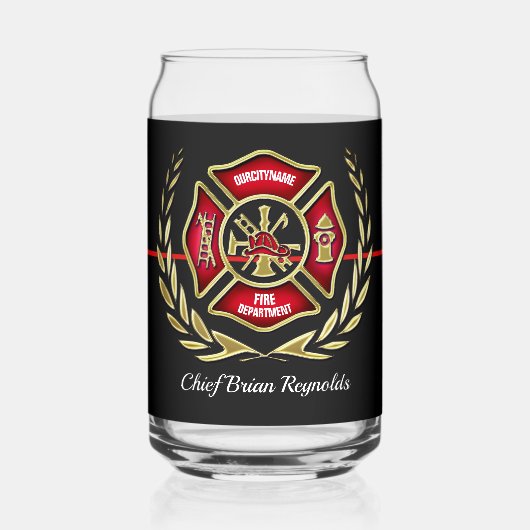 Persoonlijke brandweerman blikvorm glas (Voorkant)