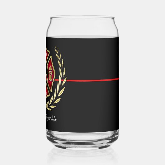 Persoonlijke brandweerman blikvorm glas (Links)