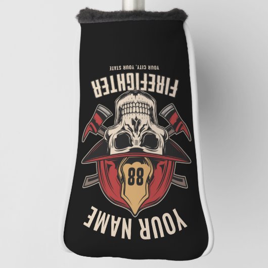Persoonlijke brandweerman brandblusafdeling golfheadcover (Draai 90)