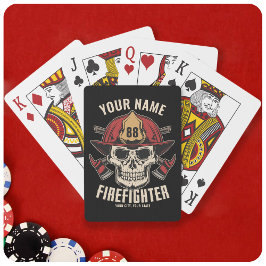 Persoonlijke brandweerman brandblusafdeling pokerkaarten