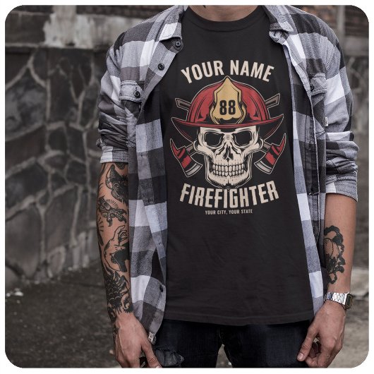 Persoonlijke brandweerman brandblusafdeling t-shirt