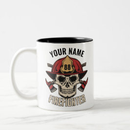 Persoonlijke brandweerman brandblusafdeling tweekleurige koffiemok