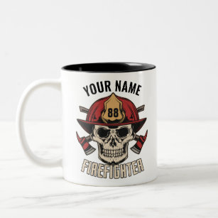 Persoonlijke brandweerman brandblusafdeling tweekleurige koffiemok