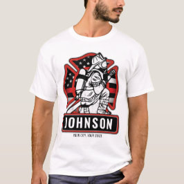 Persoonlijke brandweerman brandweer patriottische  t-shirt