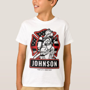 Persoonlijke brandweerman brandweer patriottische  t-shirt
