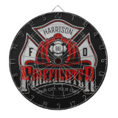 Persoonlijke brandweerman brandweerman Helm Fire R Dartbord (Voorkant)