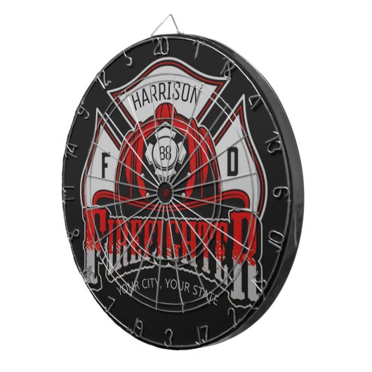 Persoonlijke brandweerman brandweerman Helm Fire R Dartbord (Voorkant Rechts)