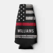 Persoonlijke brandweerman met dunne rode lijn flesjeskoeler (Voorkant)