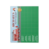 Persoonlijke brandweerman potty chart naam & taken notitieblok (Linkerzijde)