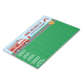 Persoonlijke brandweerman potty chart naam & taken notitieblok (Schuin)